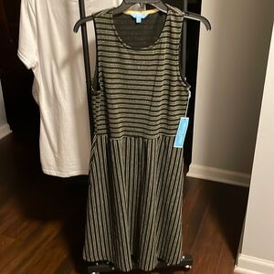 Draper James Small Black/Gold Striped Dress
